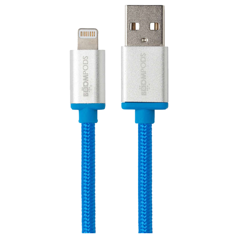 Boompods Retro 1 Meter USB (Type-A) to Lightning Data Transfer USB Cable (For iPhones/iPads/iPods, BP-RC1M-BLU, Blue)_1