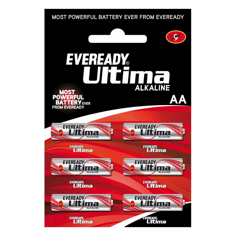 

Eveready Ultima AA Alkaline Battery (2115, Red/Silver) (Pack of 6), No color