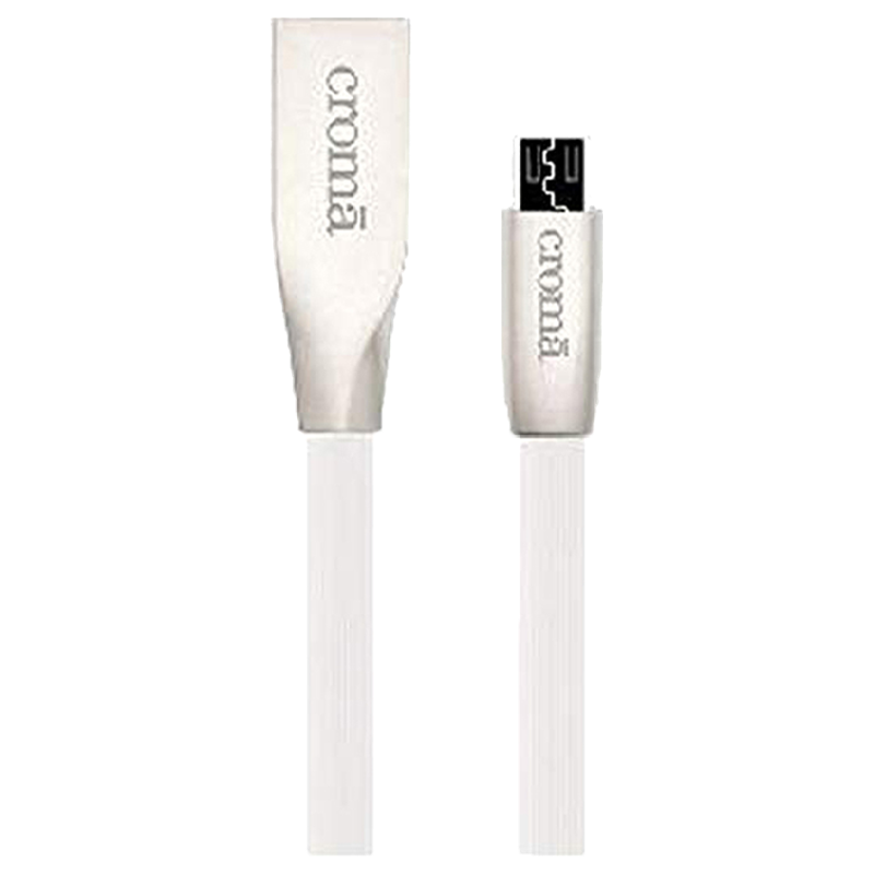 Croma Retail - Croma USB 2.0 (Type-A) to Micro USB Cable (W-2627, White)