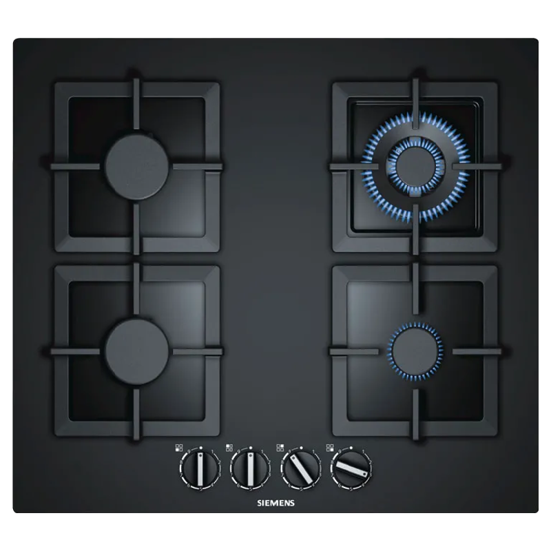 Siemens iQ500 4 Burner Tempered Glass Built-in Gas Hob (StepFlame Technology, EP6A6HB20, Black)_1