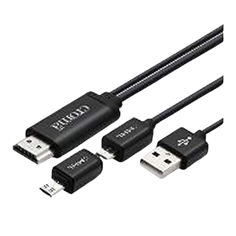 Croma HDMI (Type-A) to USB 2.0 (Type-A) + Micro USB + MHL Cable (EE2063 W2326, Black)_3