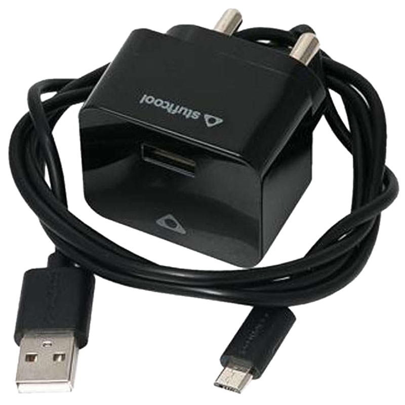Buy Stuffcool 5W 1-Port USB Wall Charging Adapter with Micro USB Cable  (Black) Online - Croma