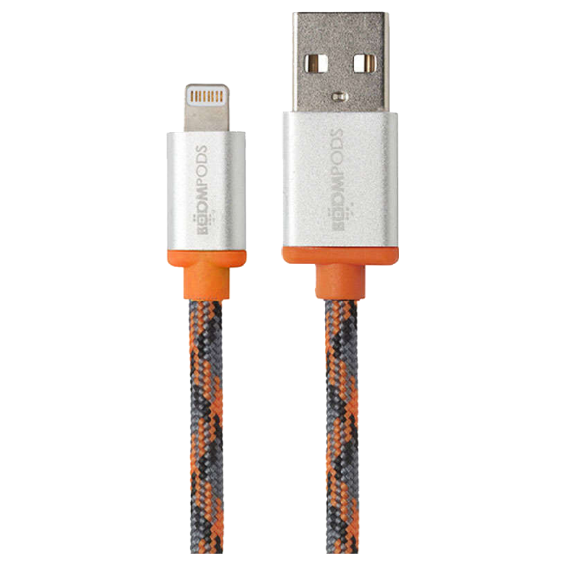 

Boompods Retro 1 Meter USB (Type-A) to Lightning Data Transfer & Power/Charging USB Cable (For iPhones/iPads/iPods, BP-RC1M-ORG, Orange), No color