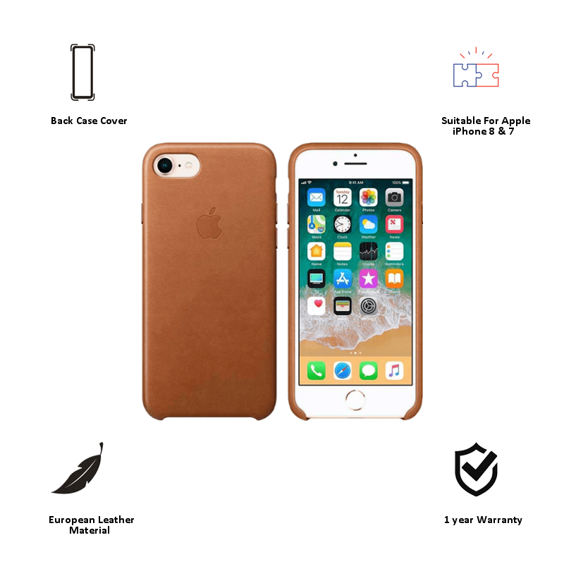 

Apple iPhone 8/7 European Leather Back Case Cover (MQH72ZM/A, Saddle Brown), No color