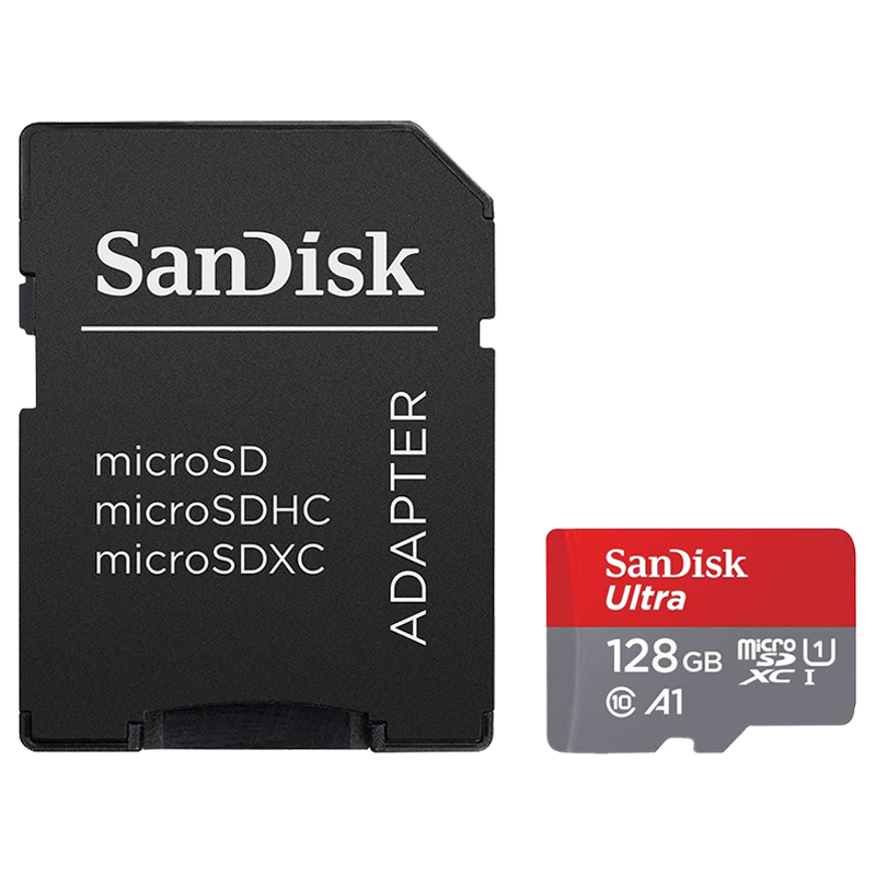 Sandisk Ultra 128 GB Memory Card Class 10 (SDSQUAR-128G-GN6MA, Red/Grey)_1