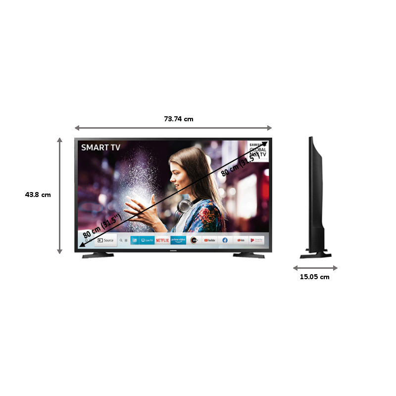 Buy Samsung 81 28 Cm 32 Inch Hd Ready Led Smart Tv Ua32r4500arxxl Black Online Croma