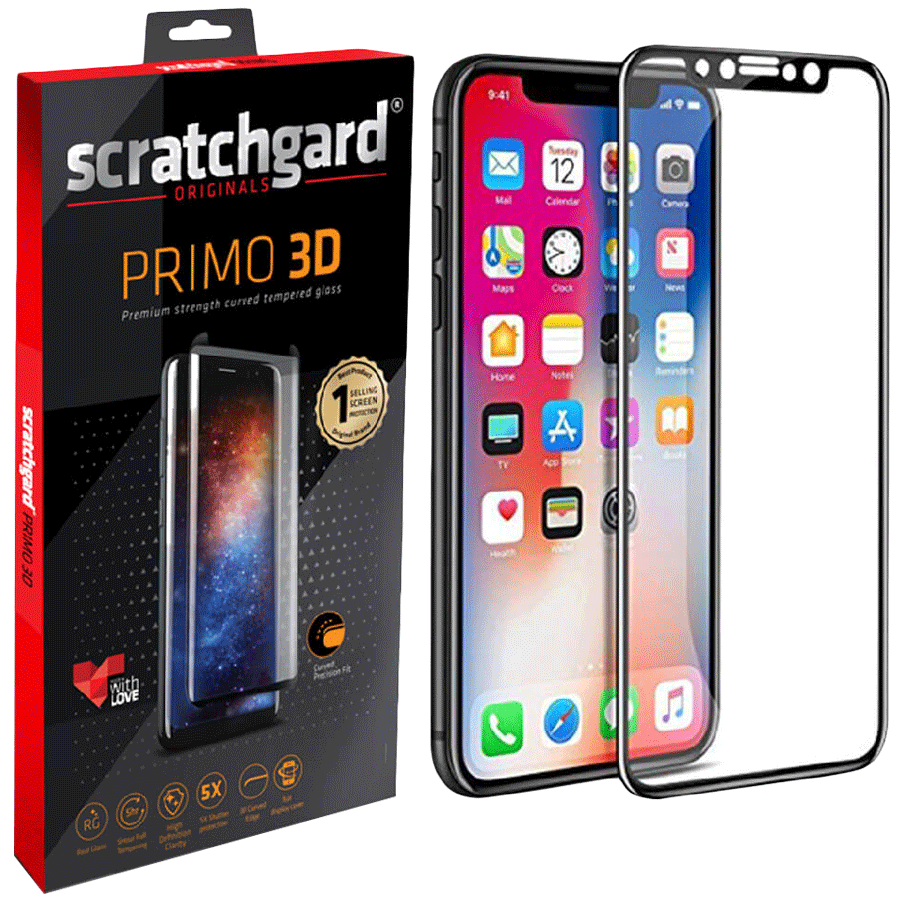 

Scratchgard Primo 3D Tempered Glass Screen Protector for Apple iPhone 11 Pro (Clear), No color