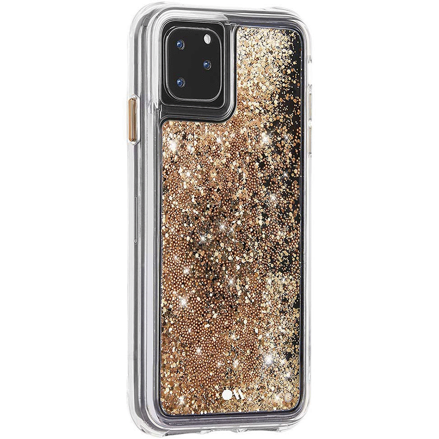 Case-Mate Waterfall Glitter Polycarbonate Back Case Cover for Apple iPhone 11 Pro Max (CM039394, Gold)_4