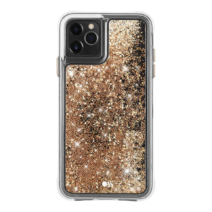 Case-Mate Waterfall Glitter Polycarbonate Back Case Cover for Apple iPhone 11 Pro Max (CM039394, Gold)_2