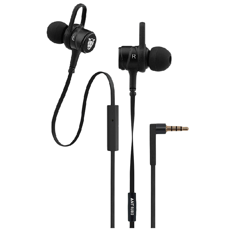 

Ant Audio In-Ear Wired Earphones with Mic (W56, Black), No color