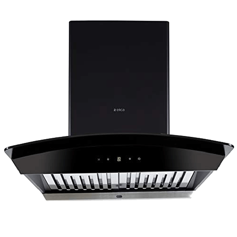 elica - elica 1200 m3/hr 60cm Wall Mount Chimney (Auto Clean, WDAT HAC 60 Nero, Black)