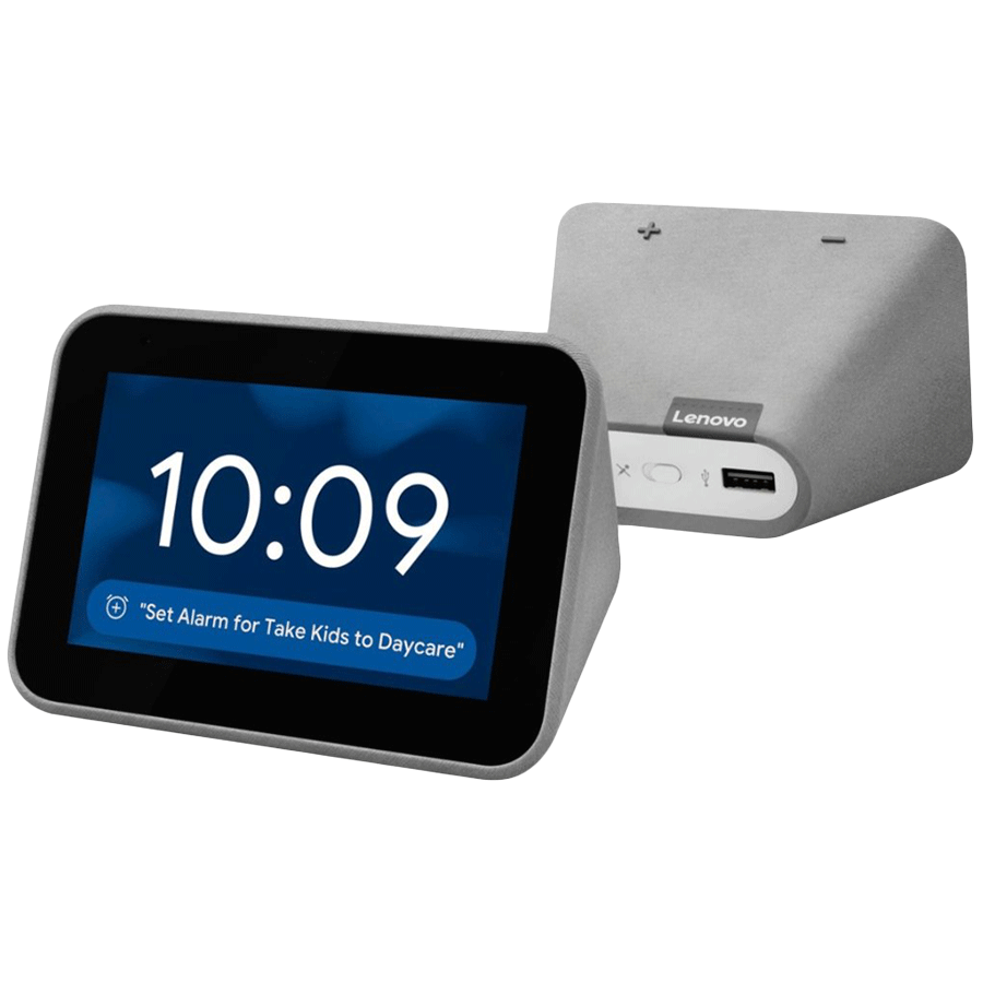 

Lenovo Smart Clock with Google Assistant (CD 24501F, Grey), No color