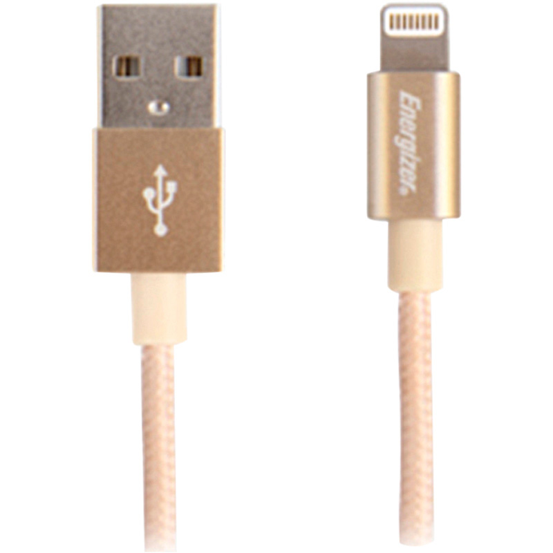 Energizer Nylon 1.2 Meter USB (Type-A) to Lightning Data Transfer USB Cable (For iPhones/iPads/iPods, C13UBLIGGD4, Gold)_1