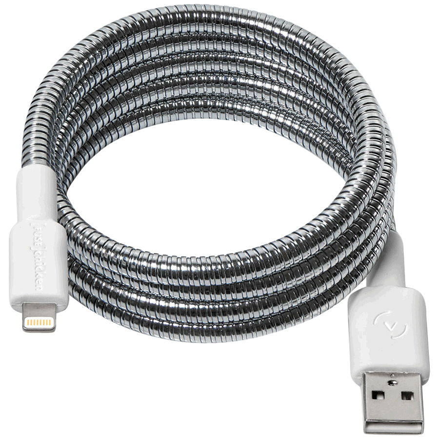 

Fuse Chicken Titan Steel 1 Meter USB 2.0 (Type-A) to Lightning Power/Charging USB Cable (For iPhones Mounts/Docks, FC-TTN-SLV, Silver), No color