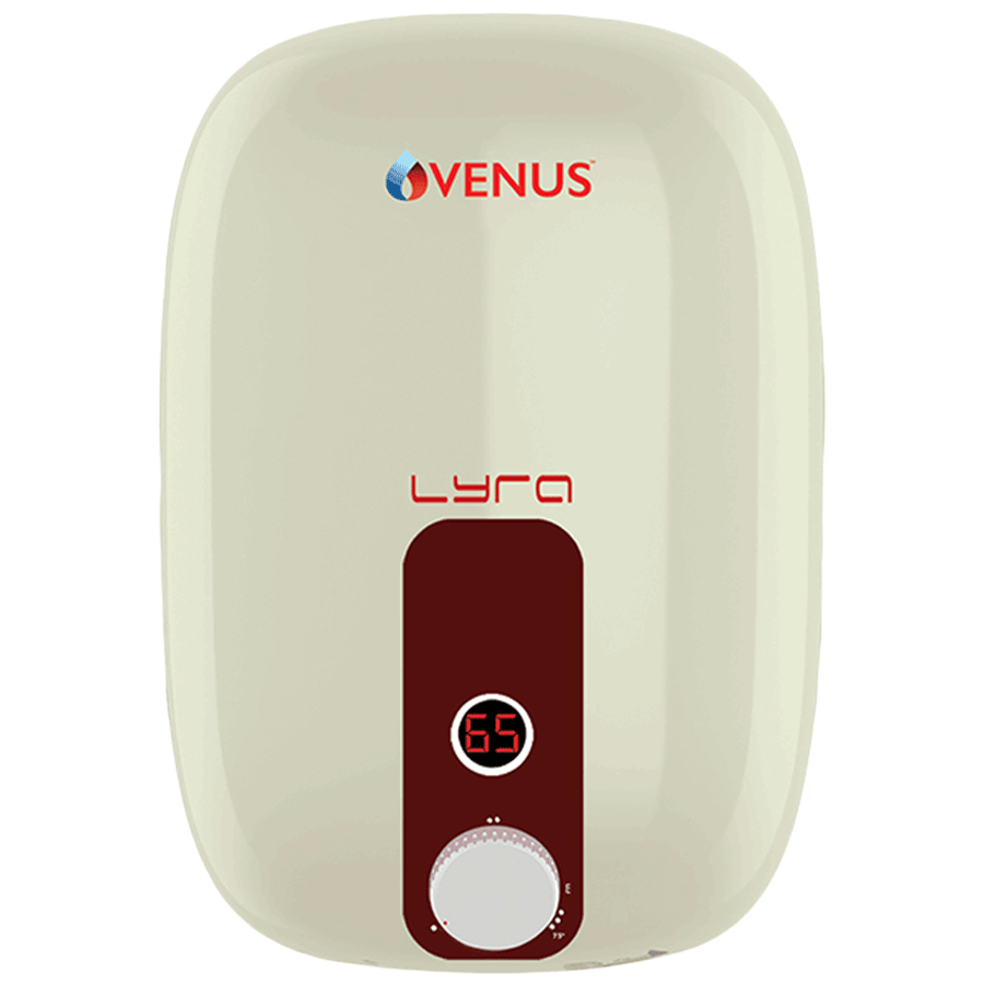 

Venus Lyra Smart 25 Litres 5 Star Storage Water Geyser (2000 Watts, 25RX, Ivory/Wine Red), No color