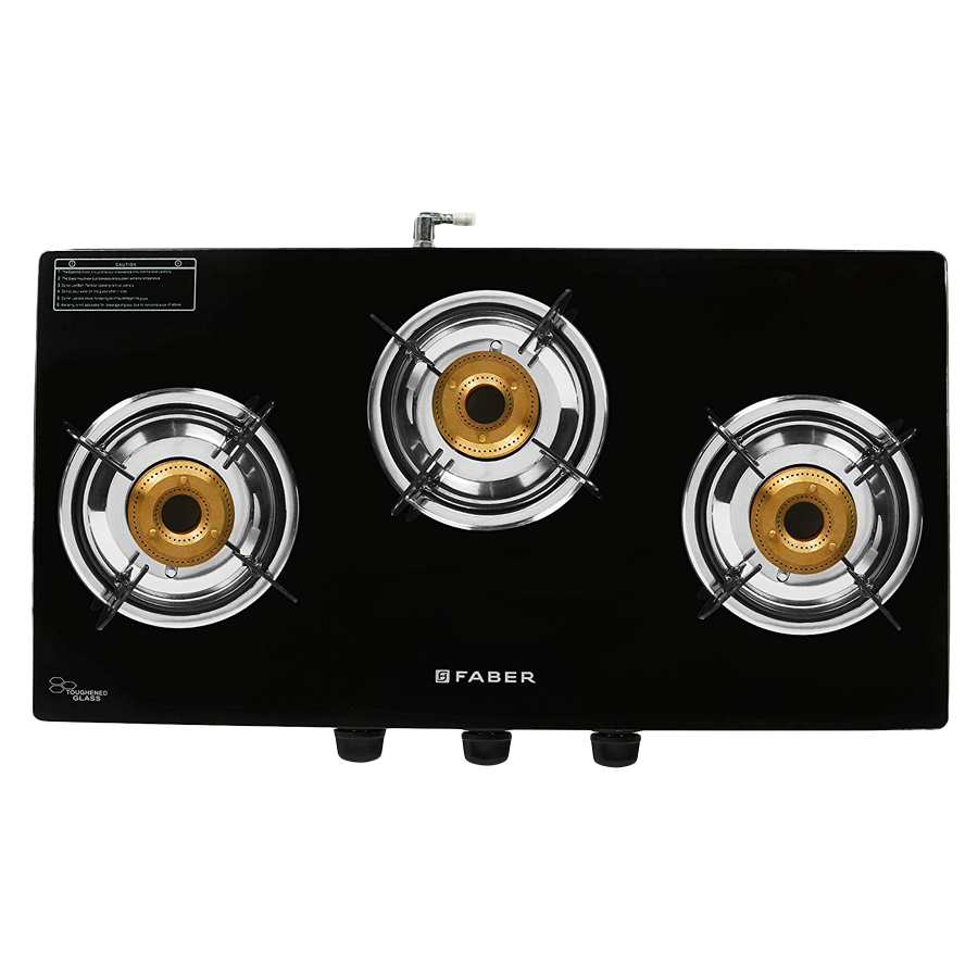 Faber 3 Burner Glass Gas Stove (Stainless Steel Drip Tray, Grand 3BB BK, Black)_1