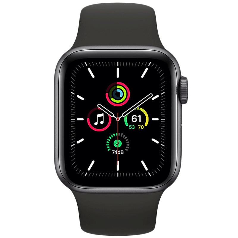Apple Watch SE Smartwatch (GPS, 40mm) (Heart Rate Monitoring, MYDP2HN/A, Space Grey/Black, Sport Band)_1