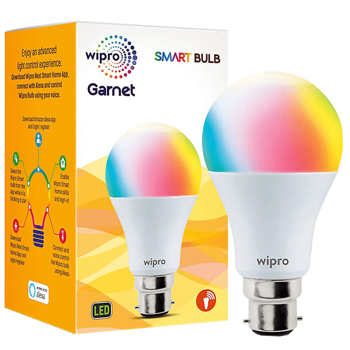 Buy GM Glitz Air 10 Watts LED Smart Bulb (Color Changing App Controlled  Bluetooth, GBZ-10-RGBWW-NA, Multicolor/Silver) Online - Croma