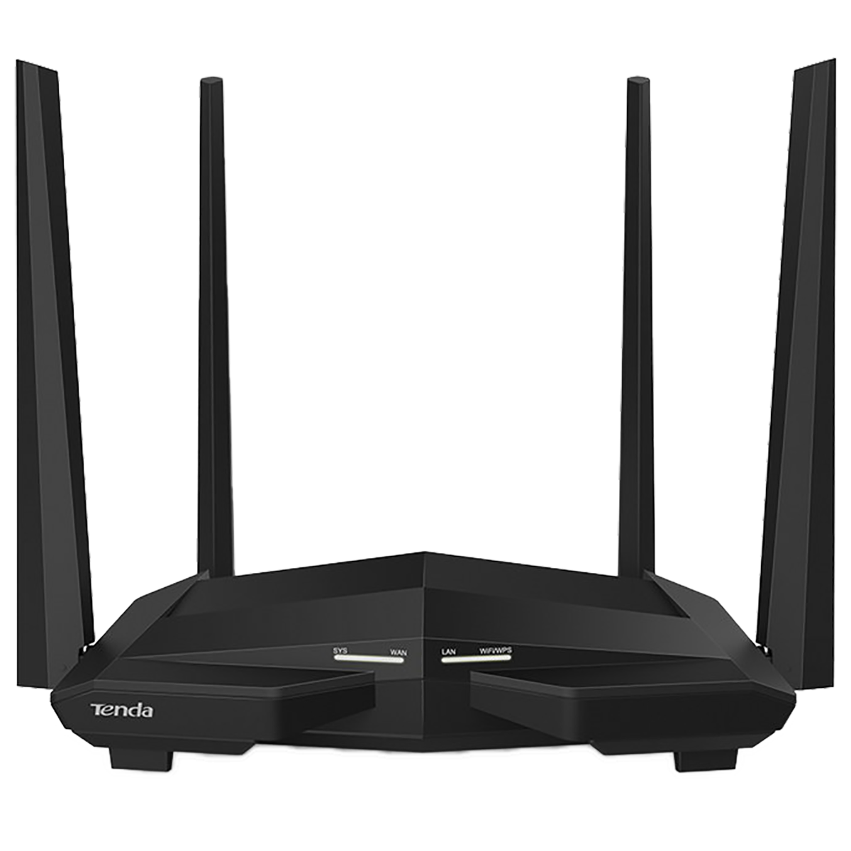 Tenda AC10 Dual Band 1167 Mbps WiFi Router (4 Antennas, 3 LAN Ports, Table Top, Black)