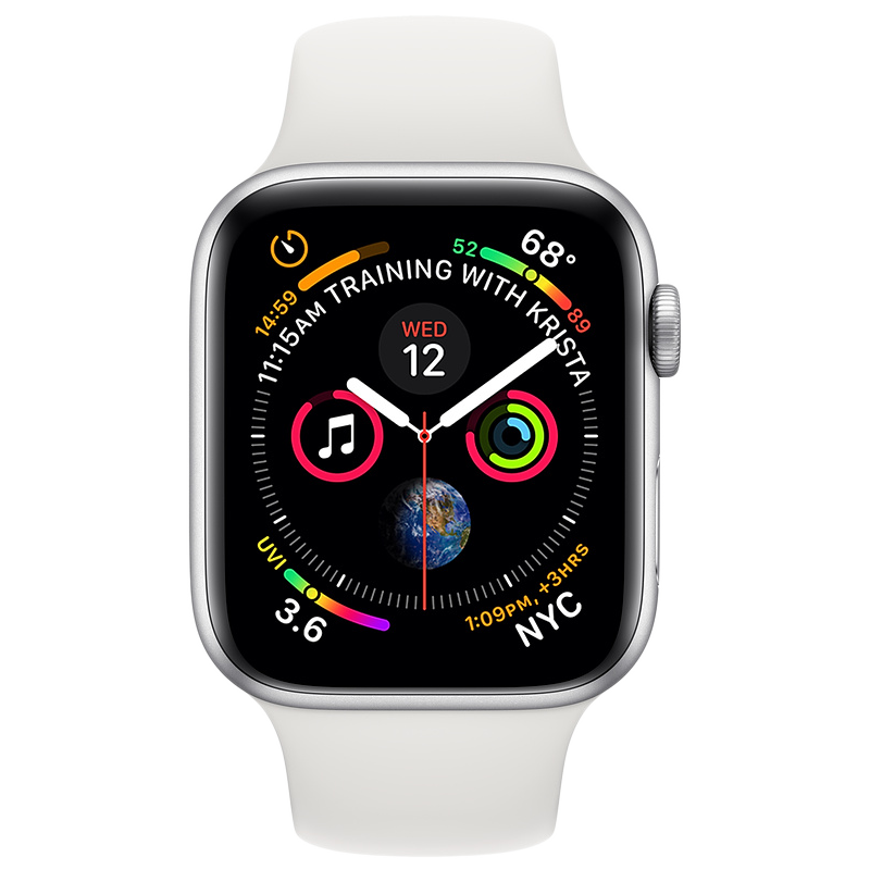 Apple Watch Series 4 Gps Cellular 4 0 Cm Silver Aluminum Case With White Sport Band Price Specifications Features