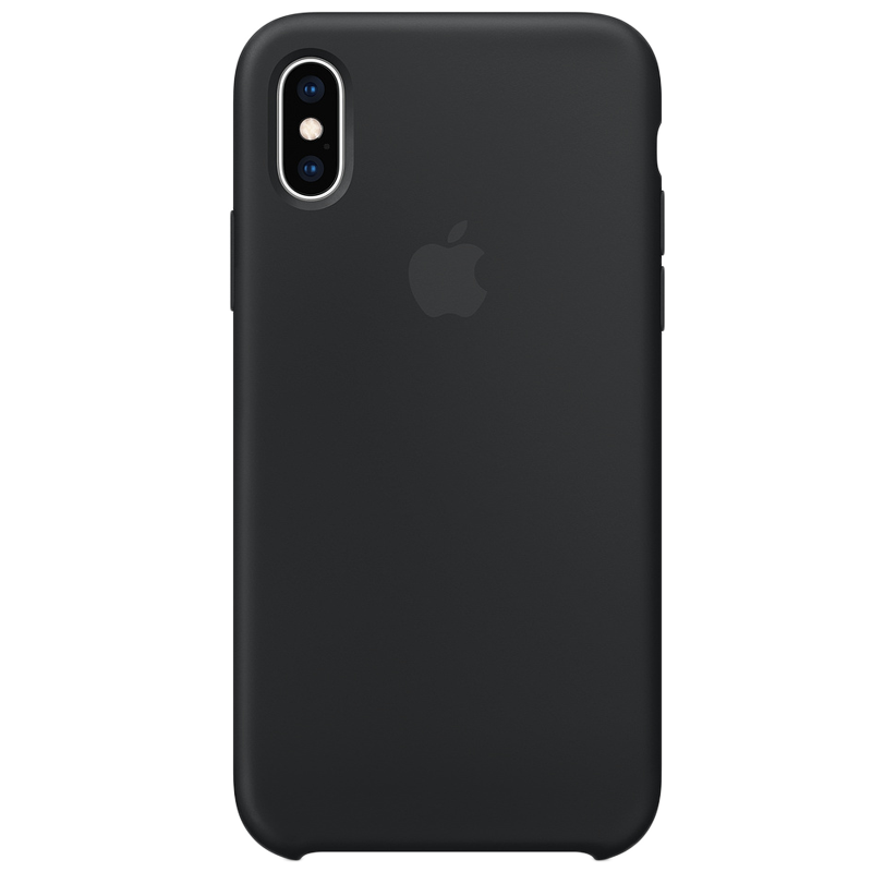 Apple iPhone XS Silicone Back Case Cover (MRW72ZM/A, Black)