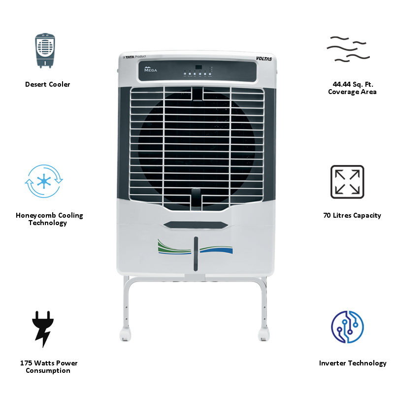 

Voltas 70 litres Desert Air Cooler (Mega 70E, White)