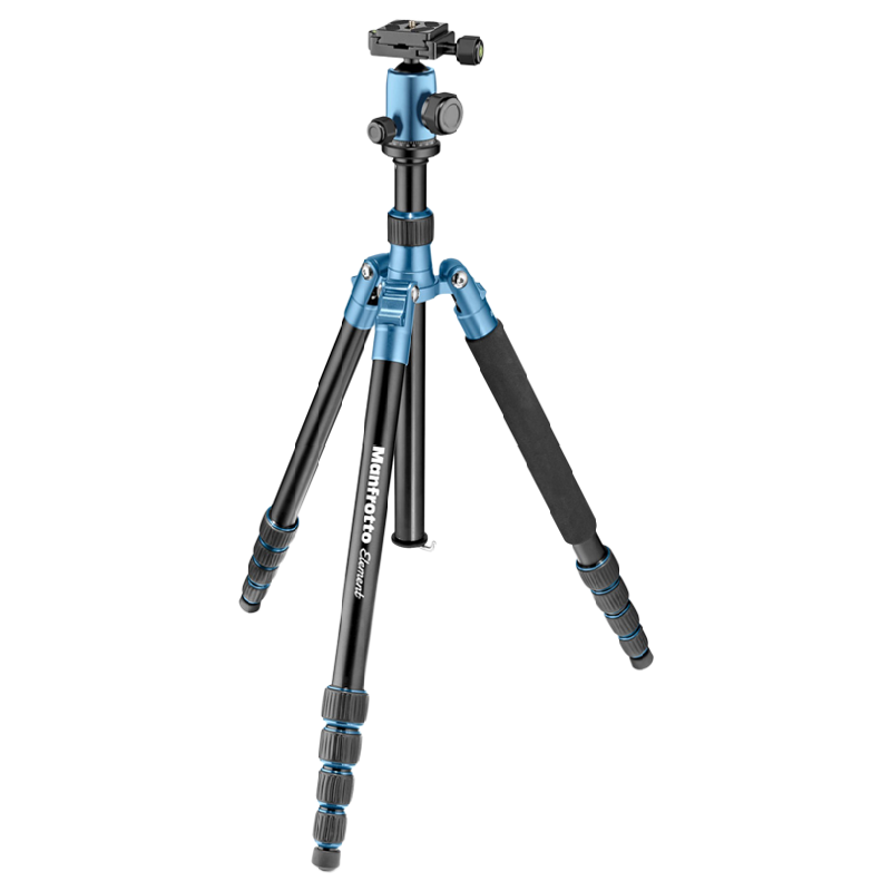 Manfrotto 164 cm Height Traveller Tripod Big with Ball Head (MKELEB5BL-BH, Blue)_1