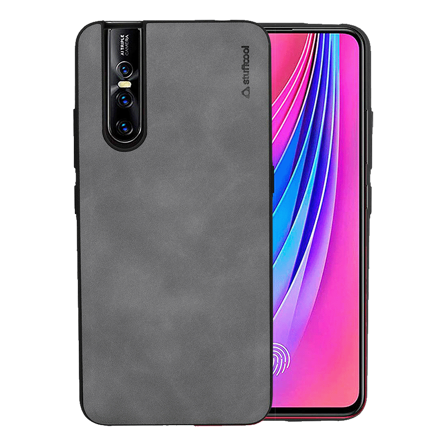 

Stuffcool Rego PU Leather Back Case Cover for Vivo V15 Pro (REGOVIVOV15P-BLK, Black), No color