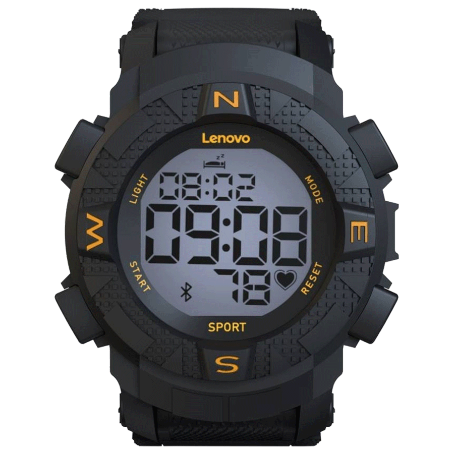 

Lenovo Ego Smartwatch (40.6mm) (Heart Rate Monitor, HXO7F, Black), No color