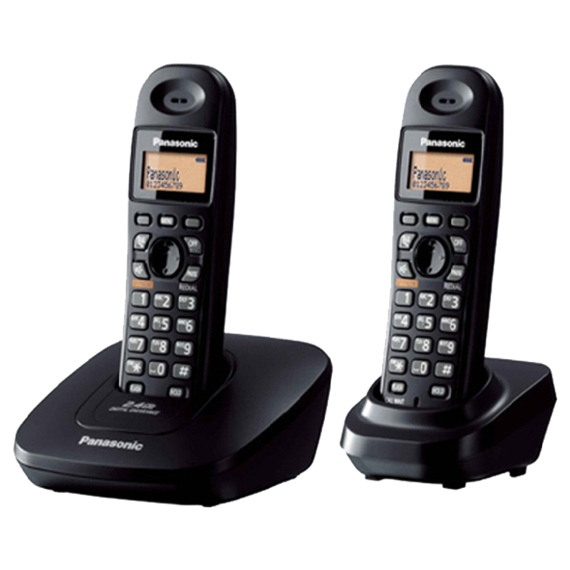 

Panasonic Duo Cordless Phone (TG3612BX, Black), No color