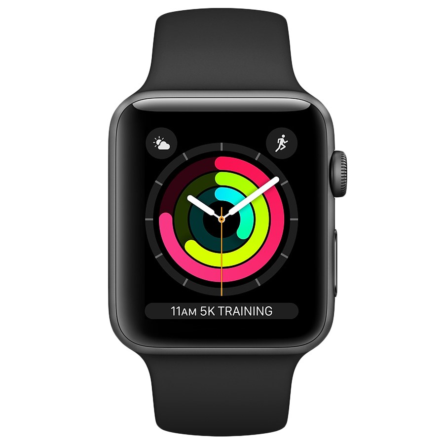 Apple Watch Series 3 Smartwatch (GPS, 42mm) (Ambient Light Sensor, MTF32HN/A, Space Grey/Black, Sport Band)_1