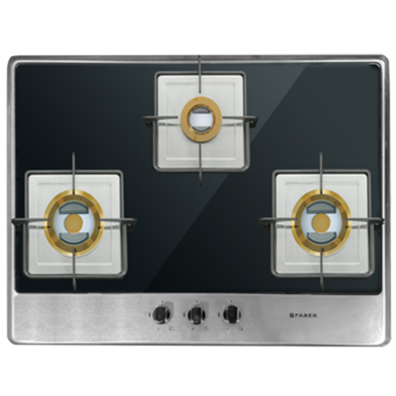 Faber Fusion 3 Burner Stainless Steel Built-in Hob (Auto Ignition, 723 CRX BR CI, Black/Silver)_1