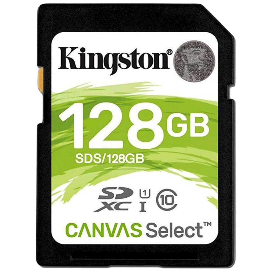 Kingston - Kingston Canvas Select 128GB Class 10 Memory Card (SDS/128GBIN | Black)