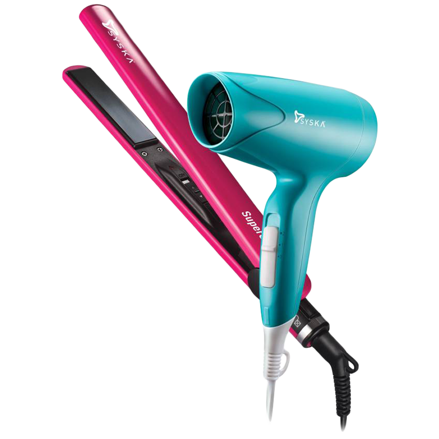 

Syska Hair Dryer and Straightener Combo Pack (CPF6800, Pink), No color