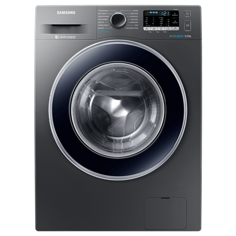 Samsung 8 kg Fully Automatic Front Loading Washing Machine (WW80J54E0BX/TL, Inox)_1