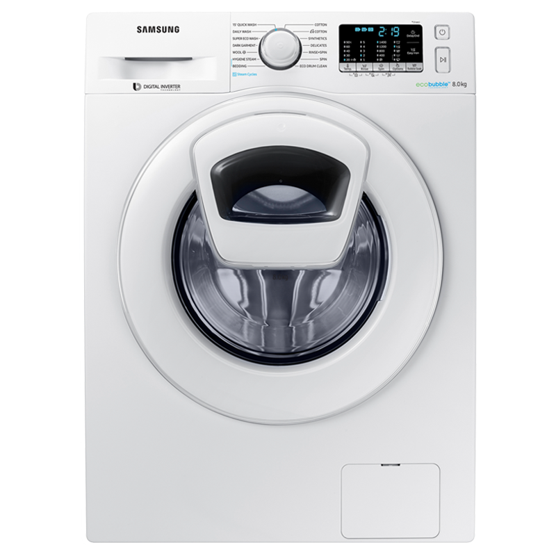 Samsung 8 kg Fully Automatic Front Loading Washing Machine (WW80K54E0WW/TL, White)_1
