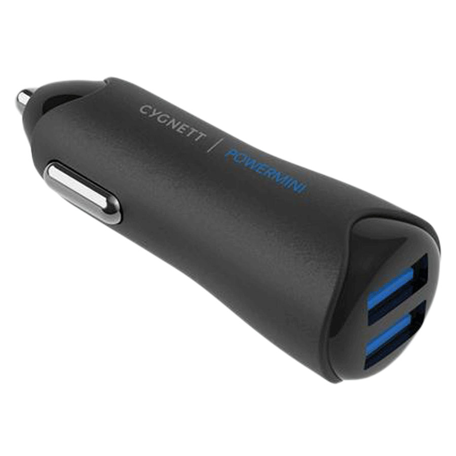 

Cygnett Dual USB Car Charger (CY2002PAPM4, Black), No color