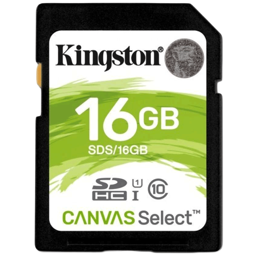 Kingston Canvas Select 16GB Class 10 Memory Card (SDS/16GBIN | Black)_1