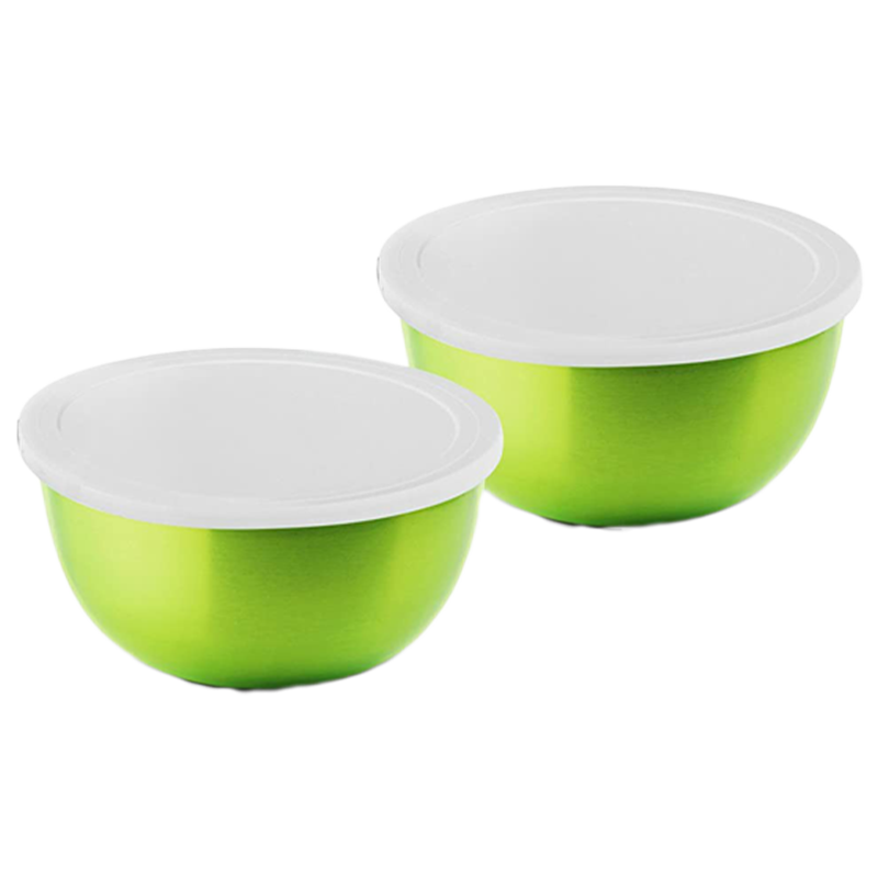 Bonita Microwave Safe Stainless Steel 2 Small Bowls (Green)_1