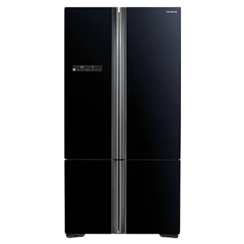 

Hitachi 650 Litres Frost Free Inverter French Door Refrigerator (Aero-Care Veggie Compartment, R-WB730PND5-(GBK), Black), No color