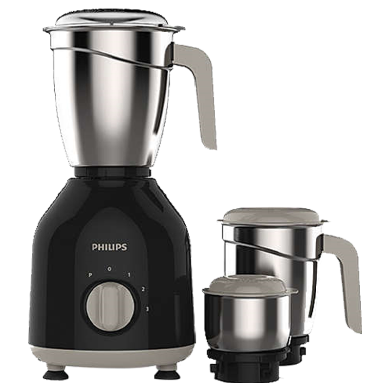 Philips Daily Collection 750 Watts 3 Jars Mixer Grinder (Turbo Motor, HL7756/00, Black)_1