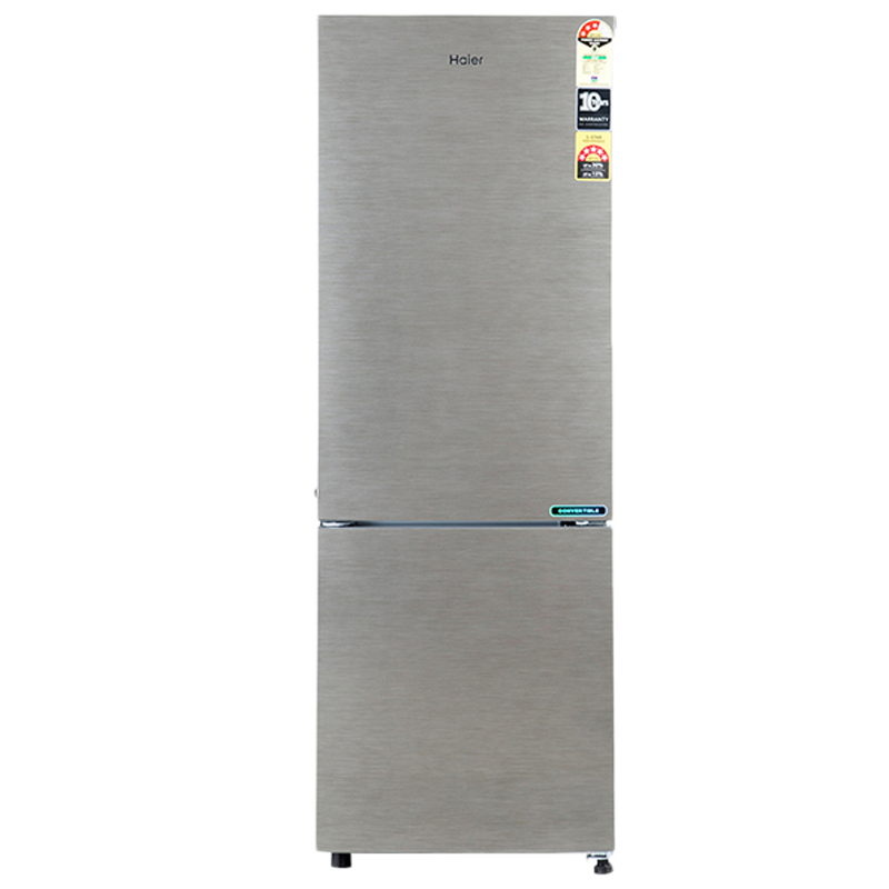 Haier 276 L 3 Star Frost Free Double Door Bottom Mount Refrigerator (HRB-2963BS-E, Silver)_1
