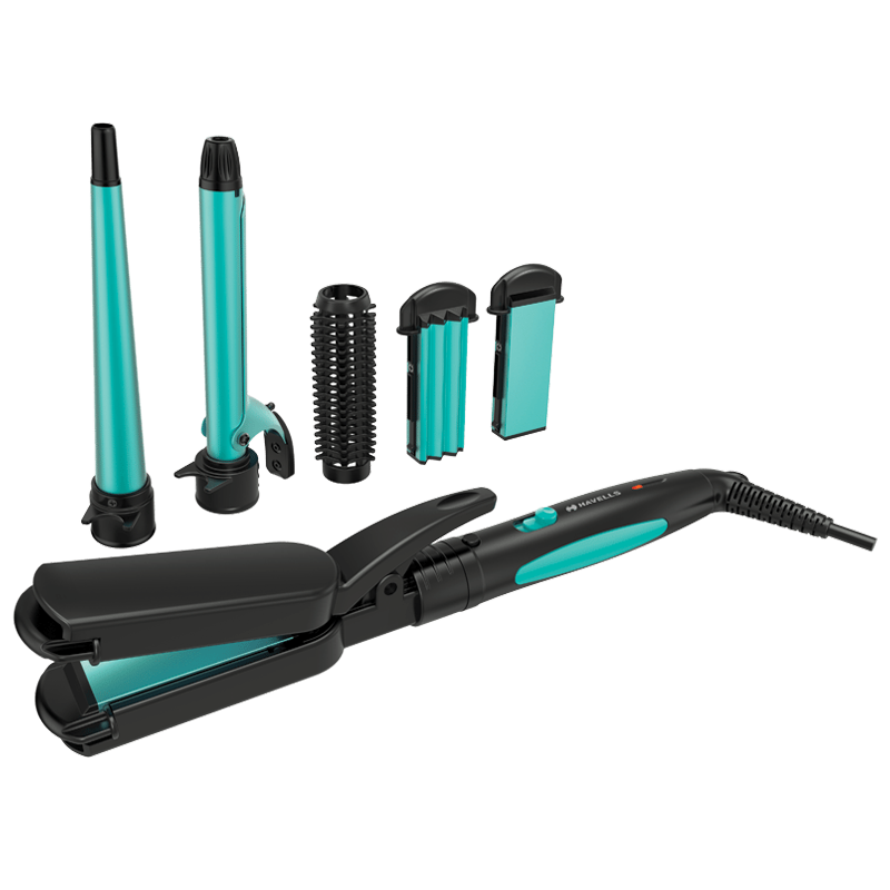 Havells HC4045 5-in-1 Multi-Styling Kit (5 Attachments, Ceramic Plates, Blue/Black)_1