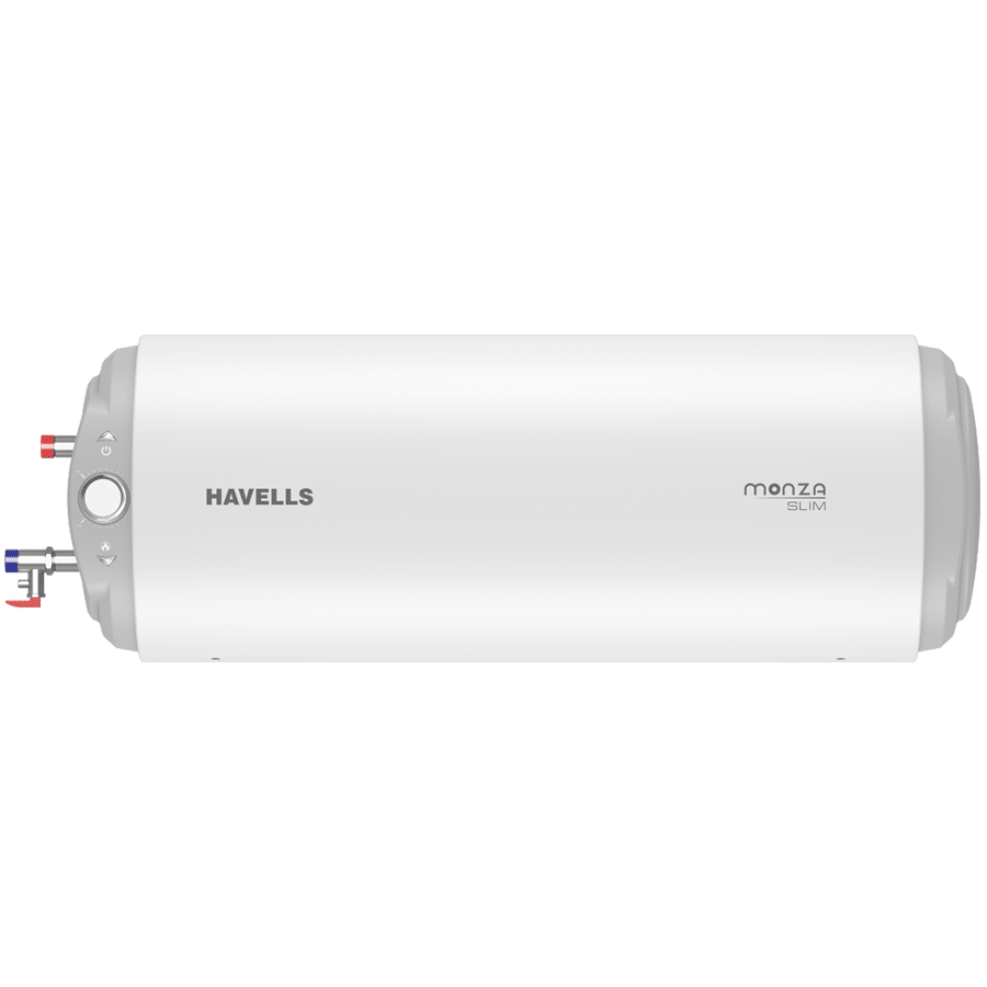 Havells Monza Slim 15 Litres Horizontal Storage Water Geyser (GHWBMDSWH015, White)_1