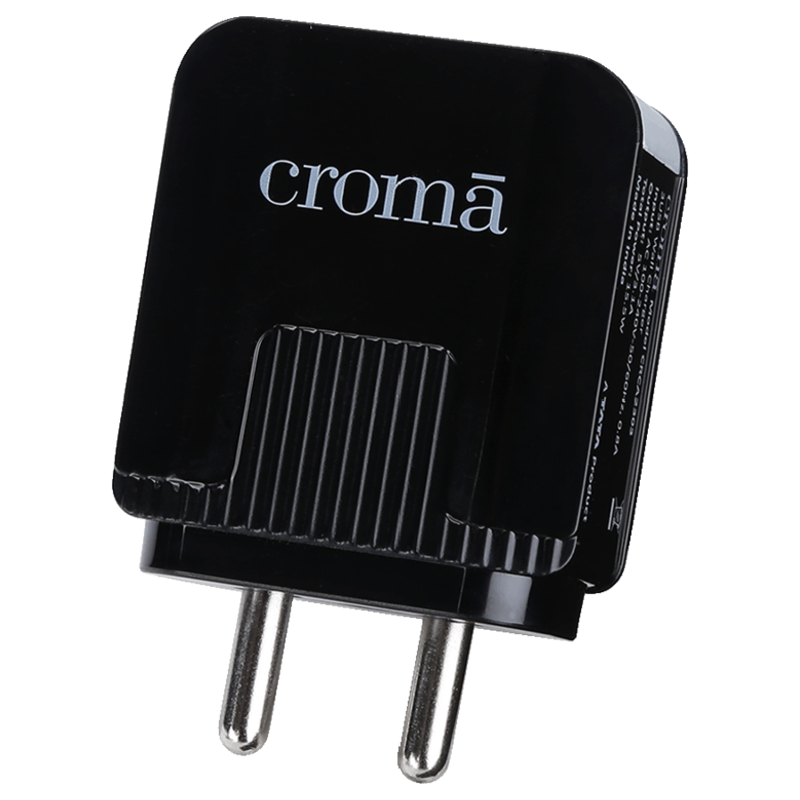 

Croma 3 Port Wall Charging Adapter (CRCA2303, Black), No color