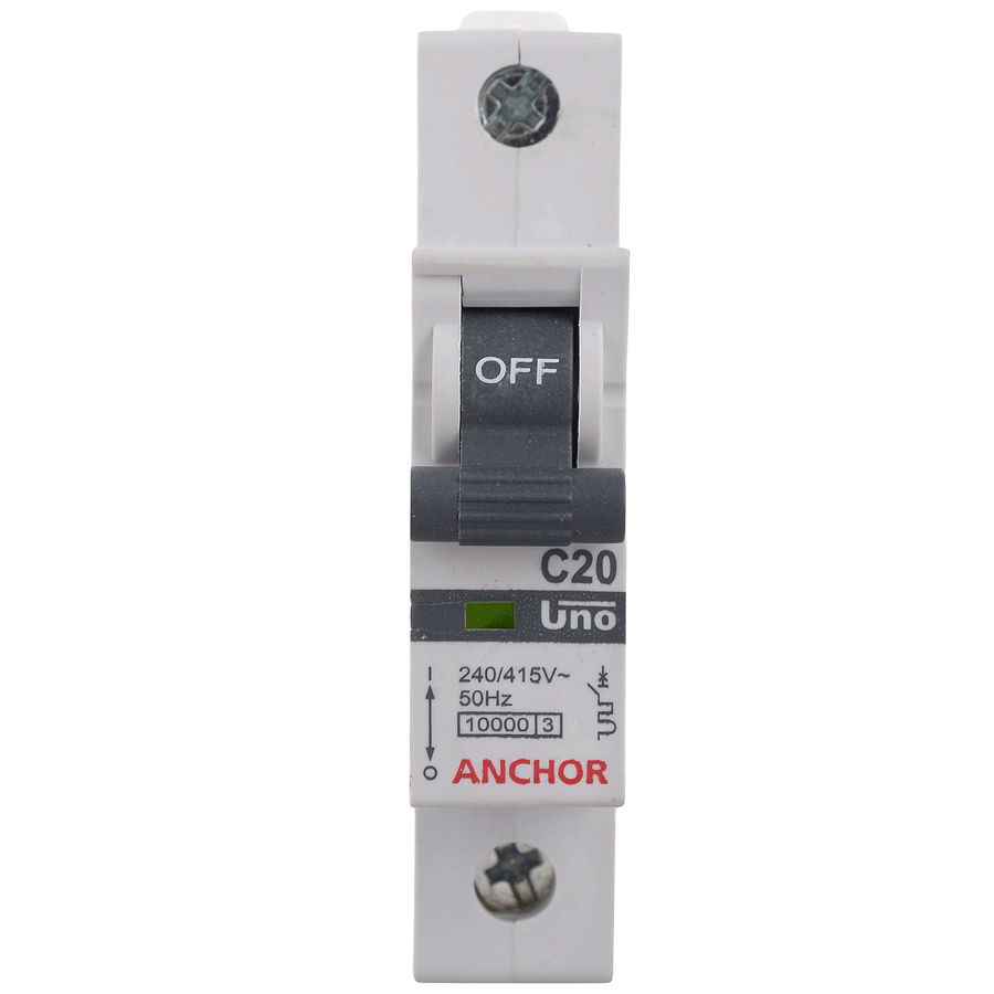 

Anchor Uno Single Pole MCB (98004, Grey), No color