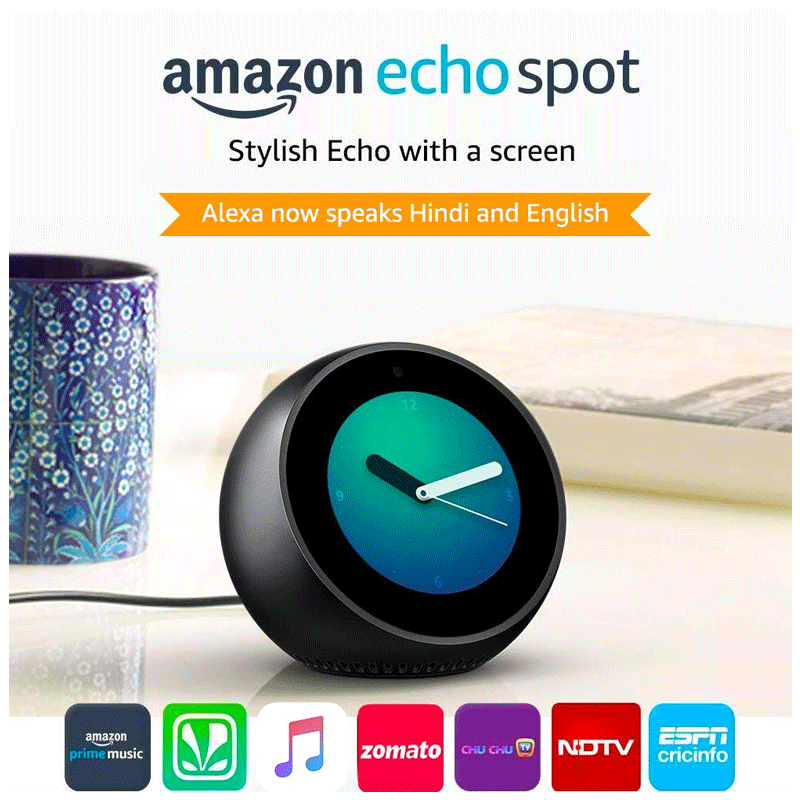 Amazon Echo Spot Smart Speaker (B01J6A7FGQ, Black)_2