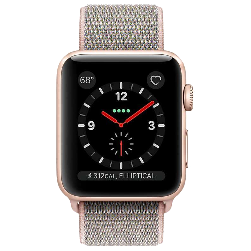 

Apple Watch Series 3 Smartwatch (GPS+Cellular, 42mm) (Supports Apple Watch e-SIM, MQKT2HN/A, Gold/Pink, Sport Loop), No color