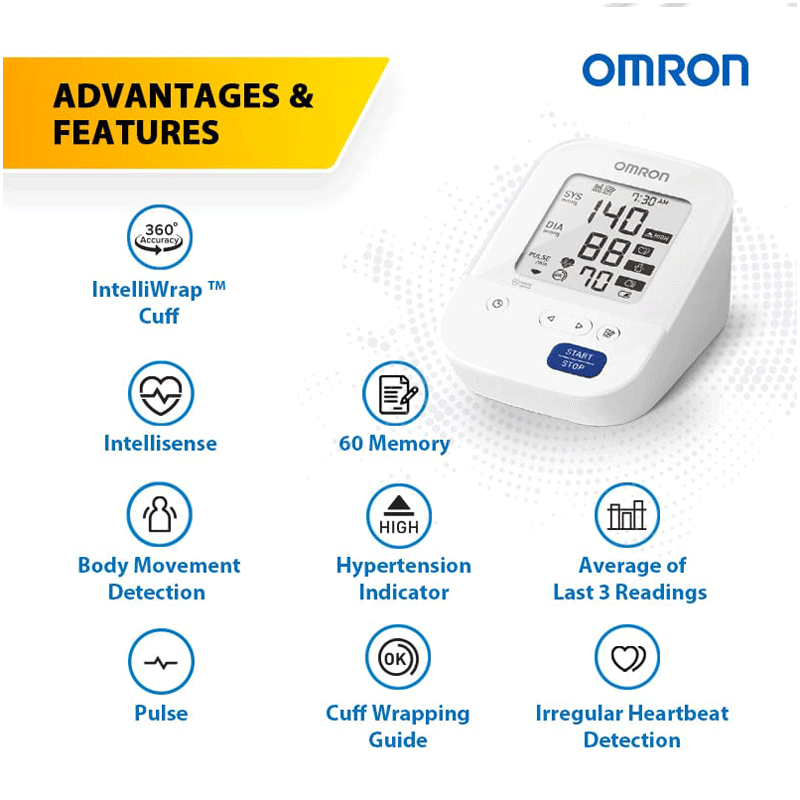 Omron Fully Automatic Digital Blood Pressure Monitor (Enhanced Intellisense Technology, HEM-7156-AP, White)_3