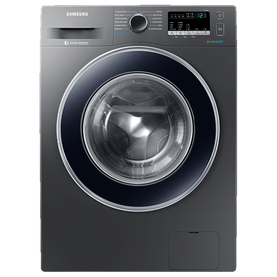 Samsung 8 kg 5 Star Fully Automatic Front Load Washing Machine (Hygiene Steam, WW81J54E0BX/TL, Inox)_1